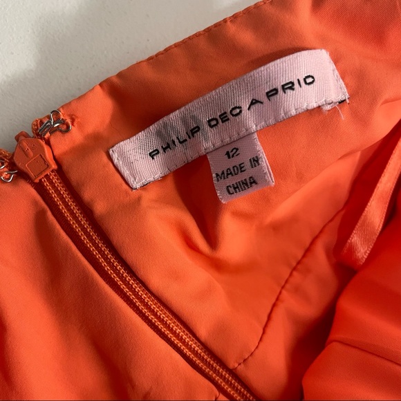 Philip DiCaprio Orange Floral Halter Swing Dress 12 - Picture 6 of 9